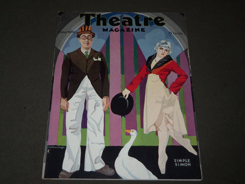1930 JUNE THEATRE MAGAZINE - SIMPLE SIMON COVER - NICE ADS - B 3183