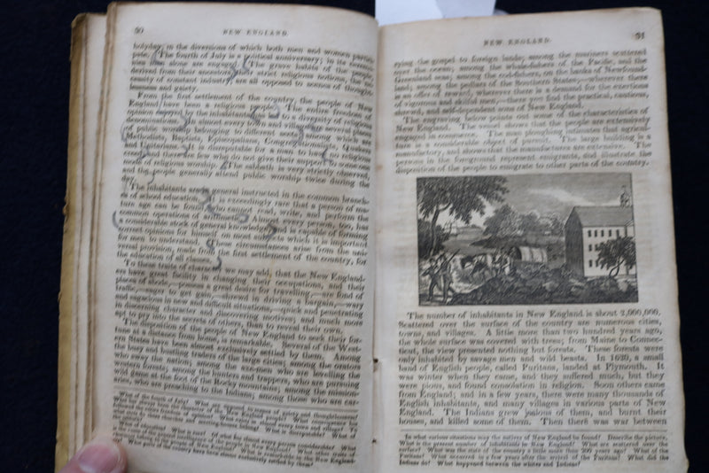 1833 THE MALTE-BRUN SCHOOL GEOGRAPHY HARDCOVER BOOK - KD 9442