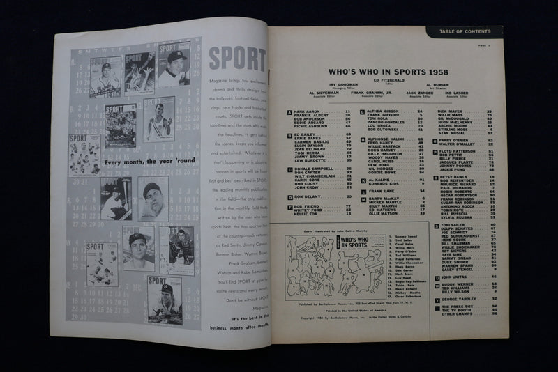 1958 WHO'S WHO IN SPORTS MAGAZINE - MANTLE-SUGAR RAY ROBINSON COVER - E 11884