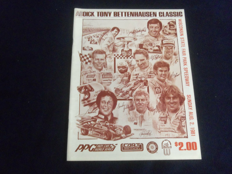 1981 AUGUST 2 ABDICK TONY BETTENHAUSEN CLASSIC RACING PROGRAM - SP 3898L