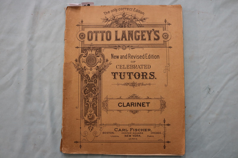 1890 OTTO LANGEY'S TUTORS CLARINET & SLIDE TROMBONE- LOT OF 2- SOFTCOVER- K 3384