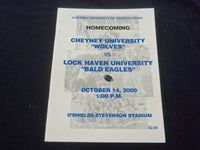 2000 OCT 14 FOOTBALL PROGRAM -CHEYNEY UNIVERSITY VS LOCK HAVEN UNIV - SP 1214R