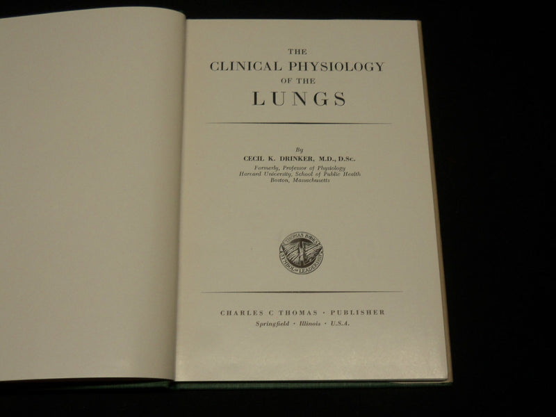 1954-1957 THE LUNG CLINICAL PHYSIOLOGY BOOKS LOT OF 2 - DRINKER - KD 2769V