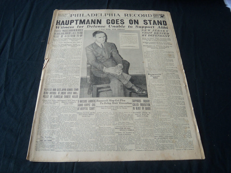 1935 JAN 25 PHILADELPHIA RECORD NEWSPAPER - HAUPTMANN GOES ON STAND - NT 7262