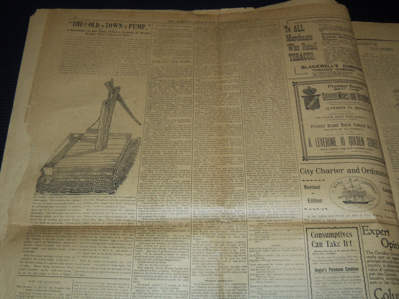 1896 MAY 6 MORNING TELEGRAPH NEWSPAPER - 250TH ANNIVERSARY - NP 2152F
