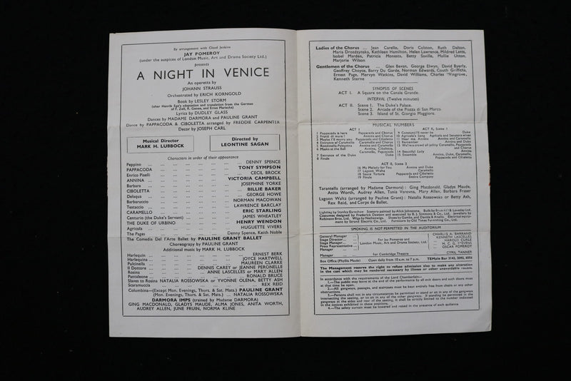 1940'S LONDON THEATRE PROGRAMS - LOT OF 3 - K 2823
