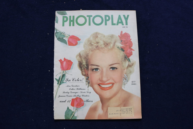 1951 JUNE PHOTOPLAY MAGAZINE - BETTY GRABLE COVER - E 17546