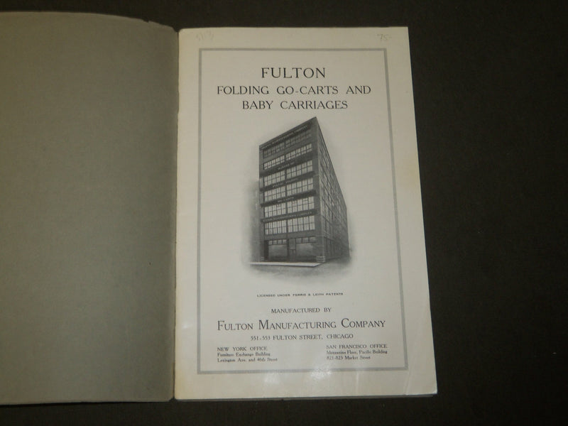 1920'S FULTON FOLDING GO-CARTS AND BABY CARRIAGES CATALOG - CHICAGO - J 3830
