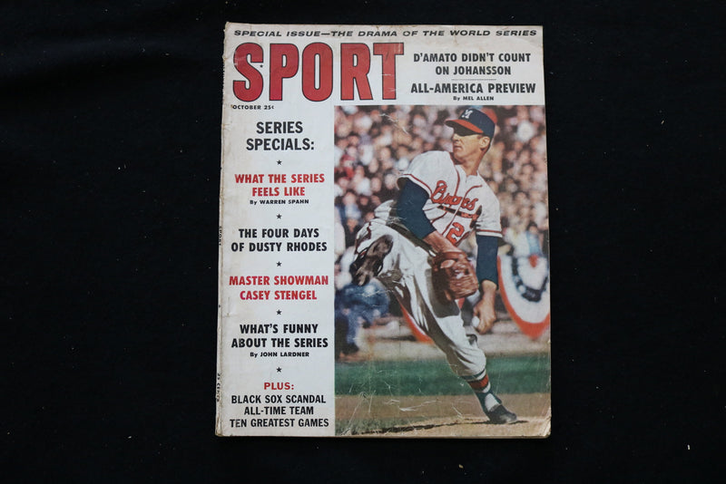 1959 OCTOBER SPORT MAGAZINE - WARREN SPAHN COVER - ST 1011A