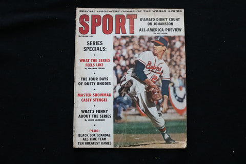1959 OCTOBER SPORT MAGAZINE - WARREN SPAHN COVER - ST 1011A