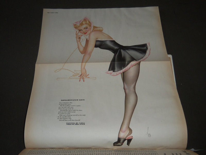 1945 FEBRUARY ESQUIRE MAGAZINE - VARGAS ILLUSTRATION - COVER AND ADS - ST 5071