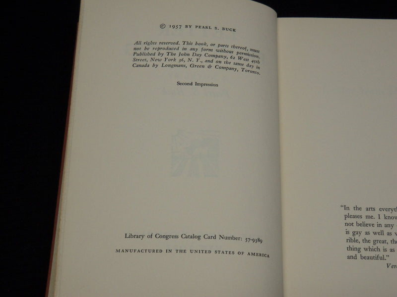 1957-1970 PEARL S. BUCK NOVELS LOT OF 2 - LETTER FROM PEKING- MANDALA - KD 3905G