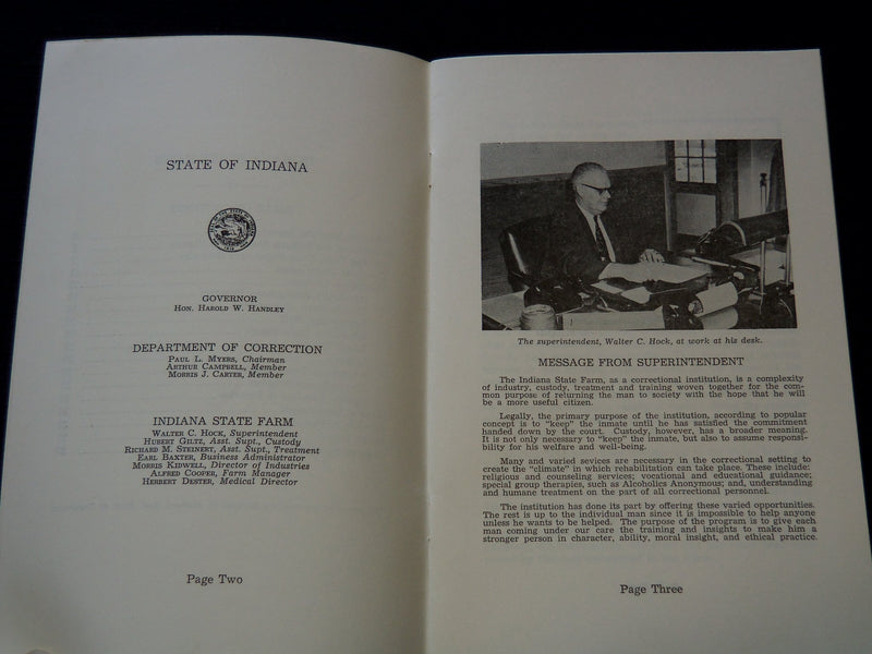 1960 INDIANA STATE FAR PUTNAMVILLE PAMPHLET BY RICHARD STEINERT- INDIANA- J 7232