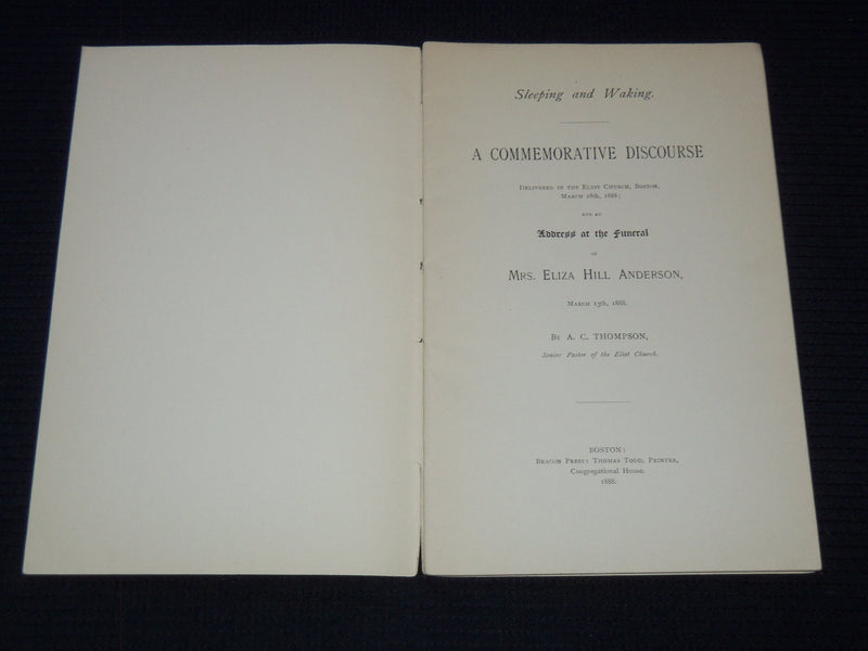 1888 MRS. ELIZA HILL ANDERSON FUNERAL ADDRESS - J 7543