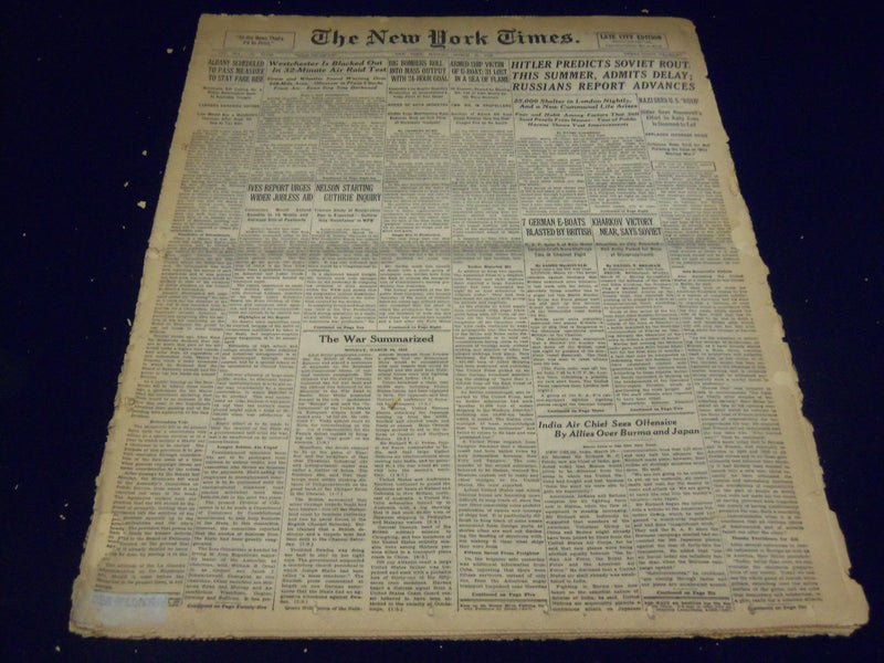 1942 MARCH 16 NEW YORK TIMES - HITLER PREDICTS SOVIET ROUT THIS SUMMER - NT 1179