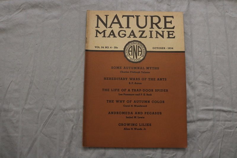 1934 OCTOBER NATURE MAGAZINE - F 255P