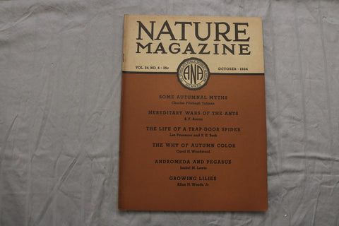 1934 OCTOBER NATURE MAGAZINE - F 255P