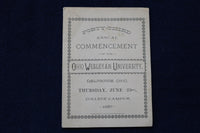 1887 OHIO WESLEYAN UNIVERSITY 43RD COMMENCEMENT PROGRAM - SOFTCOVER - K 883