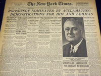 1935 JUNE 27 NEW YORK TIMES - ROOSEVELT NOMINATED BY ACCLAMATION - NT 1934