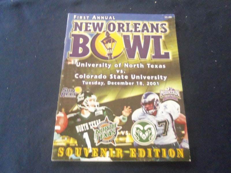 2001 DEC 18 NEW ORLEANS BOWL PROGRAM -UNIV NO. TEXAS VS COLORADO STATE - ST 602F