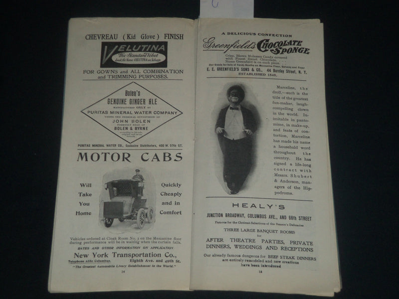 1906 NEW YORK HIPPODOME A SOCIETY CIRCUS PROGRAM - NICE ADS - J 4223