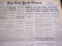1932 DECEMBER 13 NEW YORK TIMES - HERRIOT LAYS DEBT SNARL TO HOOVER - NT 4796