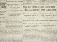 1923 APRIL 21 NEW YORK TIMES - SCIENTISTS TO STAGE A MOCK EARTHQUAKE - NT 8355