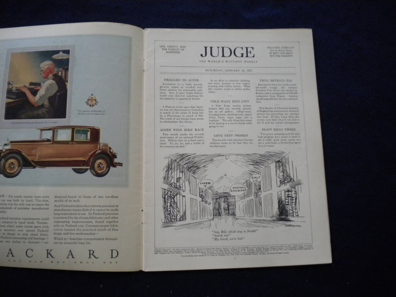 1927 JANUARY 29 JUDGE MAGAZINE - SHE'S A SKETCH! - B 435S