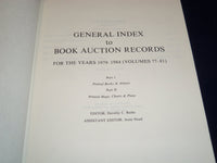 1974-1979 BOOK AUCTION RECORDS LOT OF 6 VOLUMES 72-76 + GENERAL INDEX - KD 3173