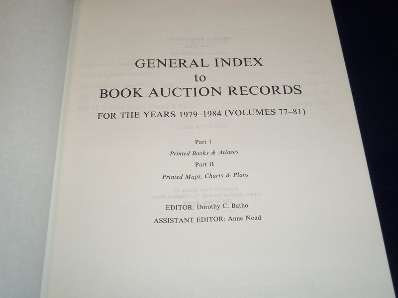1974-1979 BOOK AUCTION RECORDS LOT OF 6 VOLUMES 72-76 + GENERAL INDEX - KD 3173