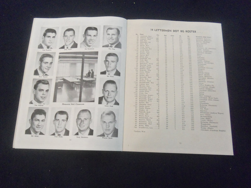 1961 SEP 30 FOOTBALL PROGRAM - BOWLING GREEN ST UNIV VS UNIV OF DAYTON- SP 9337K
