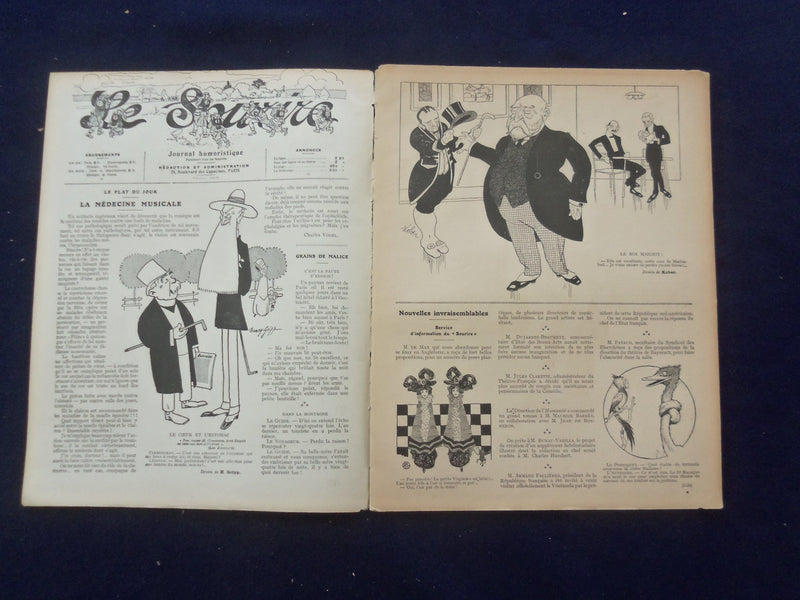 1908 SEP 12 LE SOURIRE MAGAZINE - ILLUSTRATED COMEDY - FRENCH TEXT - SP 4867N