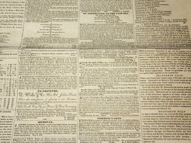 1836 OCTOBER 15 & 22 THE NEW YORKER NEWSPAPER LOT OF 2 ISSUES - NP 4868