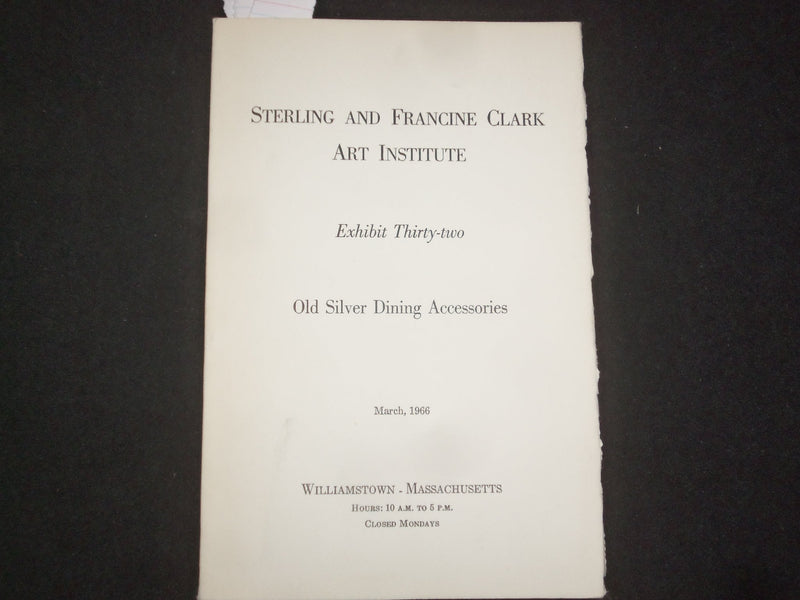 1966 OLD SILVER DINING ACCESSORIES SOFTCOVER BOOK - CLARK ART INSTITUTE - J 9862