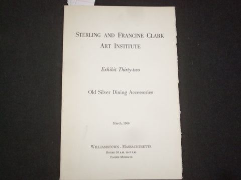 1966 OLD SILVER DINING ACCESSORIES SOFTCOVER BOOK - CLARK ART INSTITUTE - J 9862