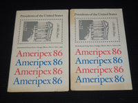 1986 AMERIPEX 86 PRESIDENTS OF THE UNITED STATES STAMPS LOT OF 2 - K 571