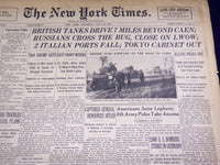 1944 JULY 20 NEW YORK TIMES - 2 ITALIAN PORTS FALL, TOKYO CABINET OUT - NT 1719