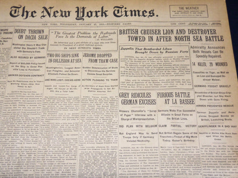 1915 JANUARY 27 NEW YORK TIMES - JEROME DROPPED FROM THAW CASE - NT 7829