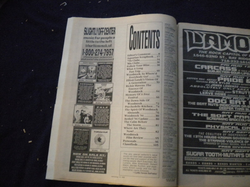 1994 AUGUST 10-17 THE AQUARIAN NEWSPAPER - 25TH ANNIVERSARY ISSUE - NP 6025