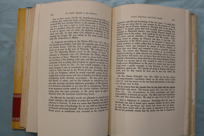 1962 ST. PAUL'S EPISTLE TO THE ROMANS HARDCOVER BOOK BY W.H. THOMAS - KD 9680