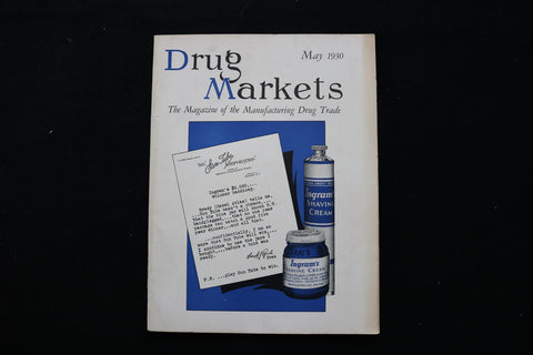 1930 MAY DRUG MARKETS MAGAZINE - INGRAM'S SHAVING CREAM COVER - E 10370