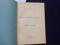 1881 DEBRIS - SELECTIONS FROM POEMS HARDCOVER BOOK BY MADGE MORRIS - KD 8485