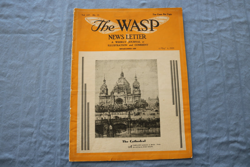 1933 MAY 6 THE WASP NEWS LETTER JOURNAL - ILLUSTRATIONS/STORIES/ADS - SP 4785F