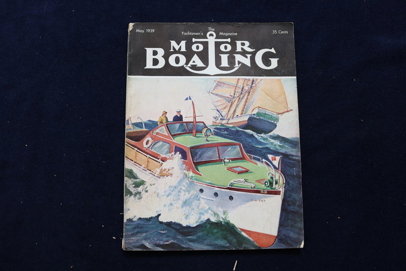 1939 MAY MOTOR BOATING MAGAZINE - ILLUSTRATED BOATS COVER - E 11688