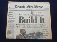 1996 MAR 20 DETROIT FREE PRESS NEWSPAPER -VOTERS SAY BUILD NEW STADIUM - NP 7275