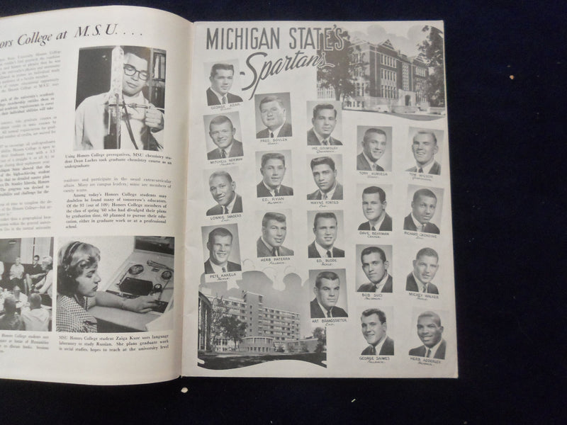 1960 OCT 22 FOOTBALL PROGRAM - INDIANA VS. MICHIGAN STATE-HERB ADDERLEY-SP 5454W