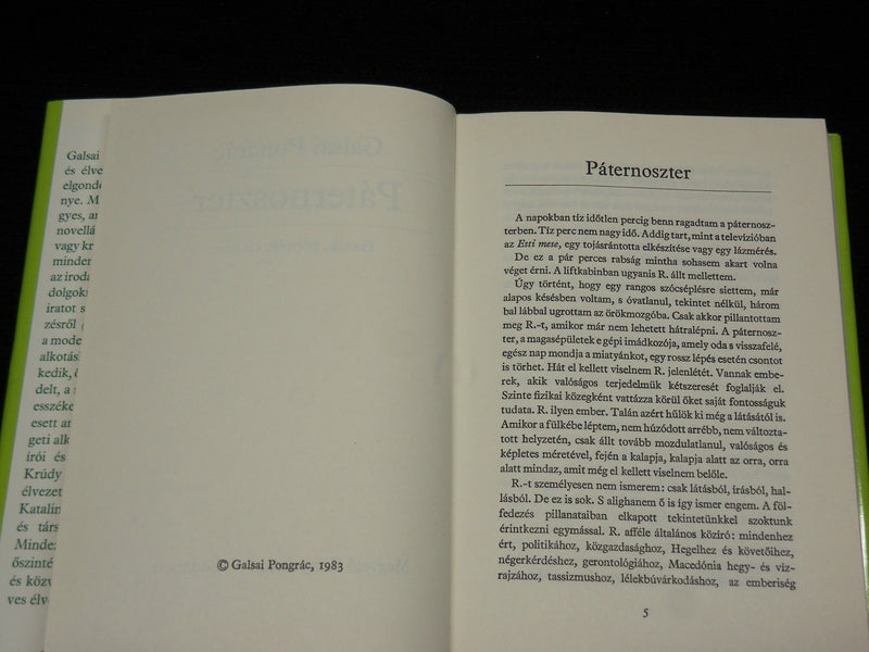 1983 PATERNOSZTER HARDCOVER BOOK BY GALSAI PONGRAC - HUNGARIAN - J 6912