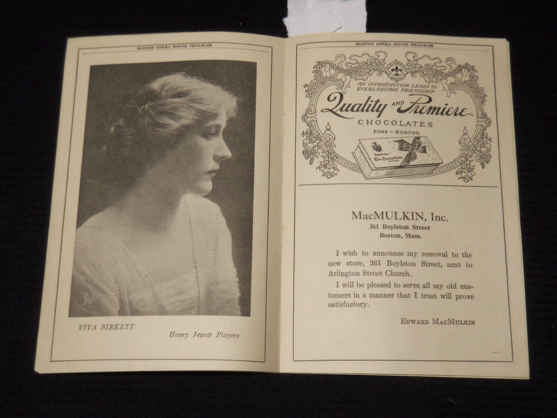 1915 BOSTON OPERA HOUSE PROGRAM - ROMEO & JULIET - K 590