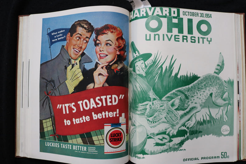 1954 HARVARD FOOTBALL PROGRAMS - BOUND VOLUME - TED KENNEDY - KD 9571
