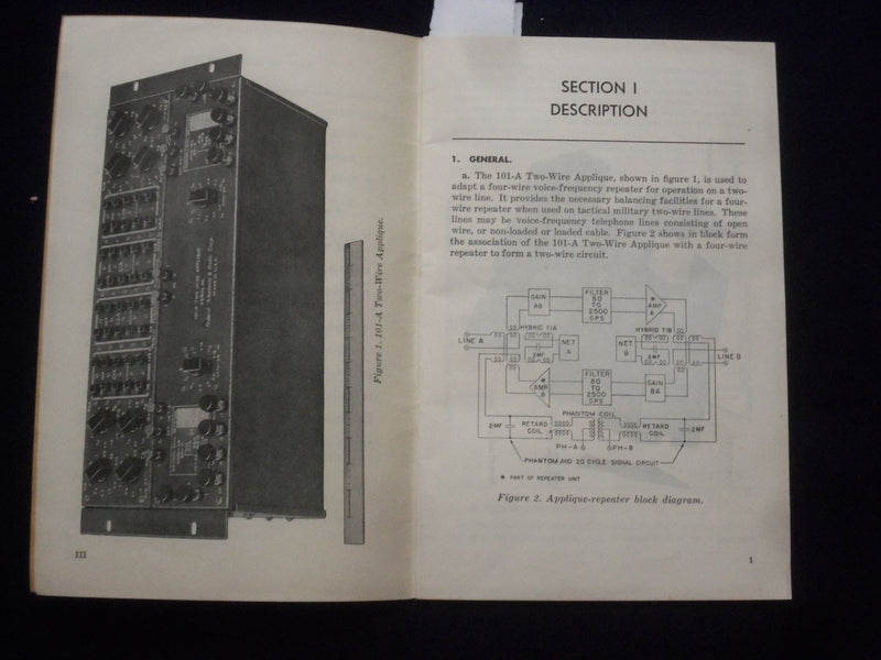 1940'S INSTRUCTION BULLETIN FOR 101-1 TWO-WIRE APPLIQUE SOFTCOVER BOOK - J 9631